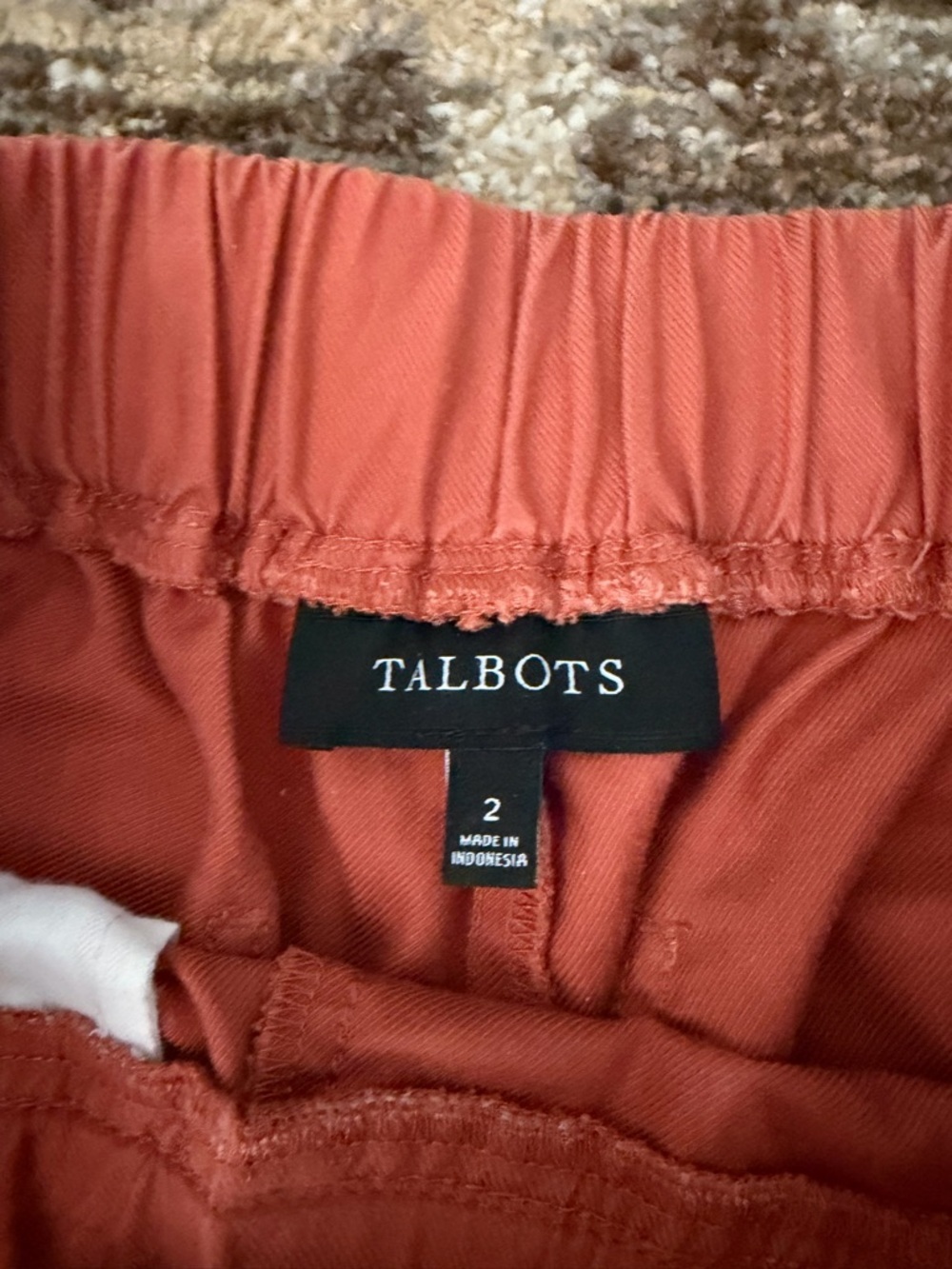 Talbots Size 2 Paperbag Tie Waist Women’s Burnt Orange Casual Pants - Picture 3 of 3